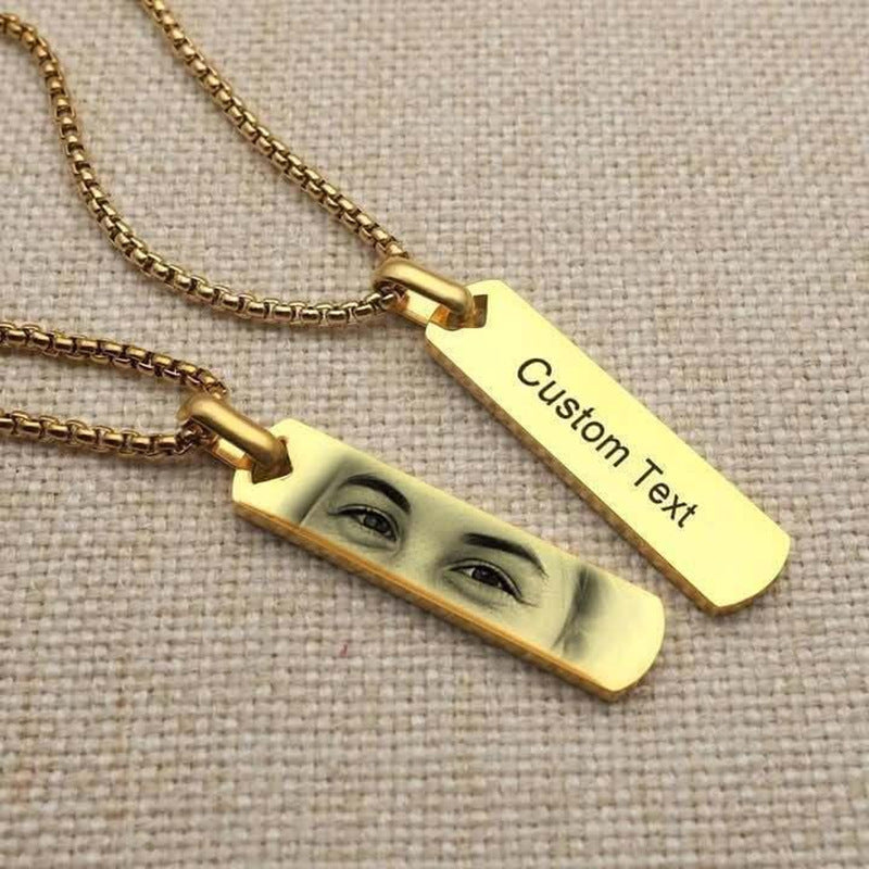 Laser Engraving And Image Carving Necklace Made Of Titanium Steel