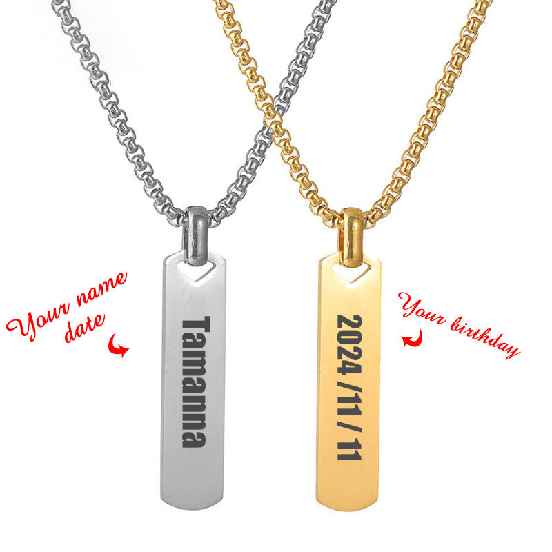 Laser Engraving And Image Carving Necklace Made Of Titanium Steel