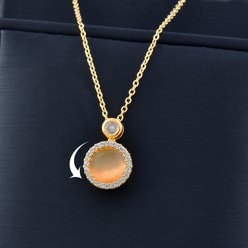 Rotating Clover Windmill Pendant Necklace