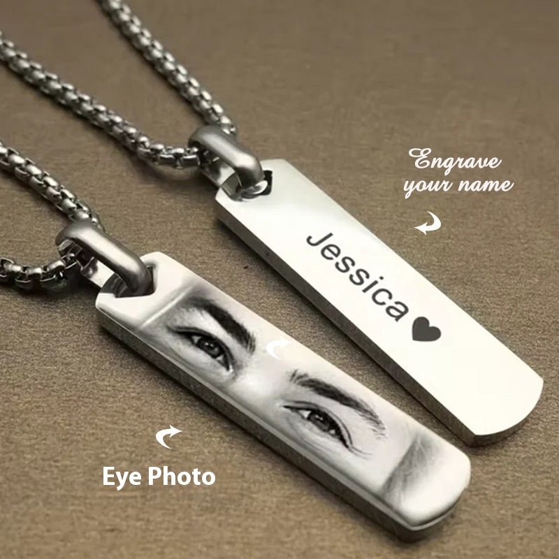 Laser Engraving And Image Carving Necklace Made Of Titanium Steel