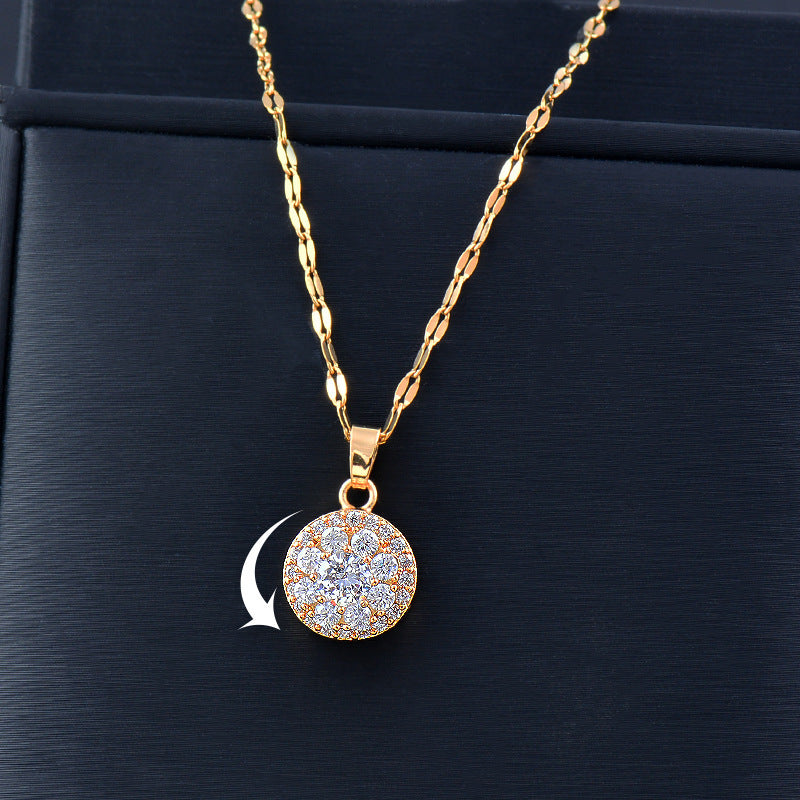 Rotating Clover Windmill Pendant Necklace